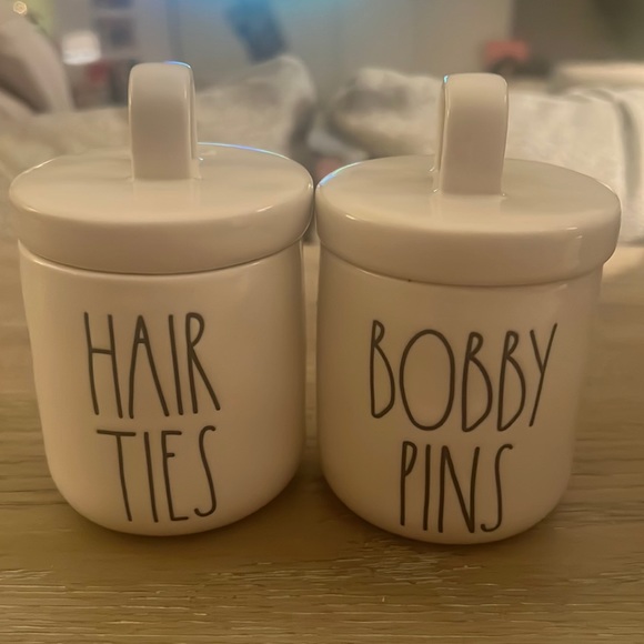 Rae Dunn Other - Rae Dunn Hair Ties/Bobby Pins Jars